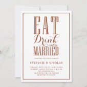 Invitation Terracotta Mangez, Buvez et soyez marié Mariage (Devant)