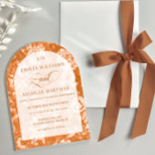 Invitation Terracotta Mariage Floral Orange Brûlé