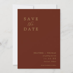 Invitation Terracotta Mariage Moderne Enregistrer Les Dates