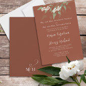 Invitation Terracotta Mariage Simple Floral