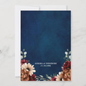 Invitation Terracotta Marine Bourgogne Rouge Mariage géométri (Dos)