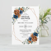 Invitation Terracotta Marine Vert Fête des mariées géométriqu (Debout devant)