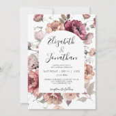 Invitation Terracotta Marsala Bourgogne Automne QR Code Maria (Devant)