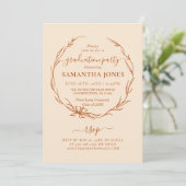 Invitation Terracotta Minimal Foliage Photo Graduation Party (Debout devant)