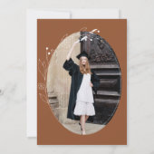 Invitation Terracotta Minimal Foliage Photo Graduation Party (Dos)