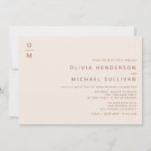 Invitation Terracotta minimaliste typographie Monogramme Mari (Devant)