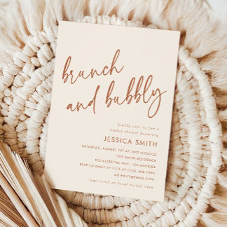 Invitation Terracotta Modern Brunch and Bubbly Bridal Shower