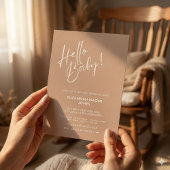 Invitation Terracotta Modern Minimalist Hello Baby Shower