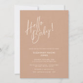 Invitation Terracotta Modern Minimalist Hello Baby Shower (Devant)