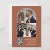 Invitation Terracotta Modern QR Code Mariage photo (Dos)