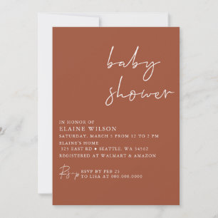 Invitation Terracotta Moderne Baby shower Neutre Genre