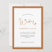 Invitation Terracotta moderne élégant mariage de script simpl (Devant)