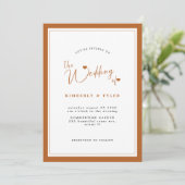 Invitation Terracotta moderne élégant mariage de script simpl (Debout devant)
