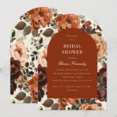 Invitation Terracotta Moderne Fête des mariées d'arc Floral (Devant / Derrière)