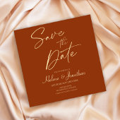 Invitation Terracotta Moderne Mariage Élégant Enregistrer La