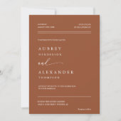 Invitation Terracotta Moderne Minimale Mariage QR Code Photo  (Devant)