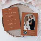 Invitation Terracotta Moderne minimaliste Mariage élégant