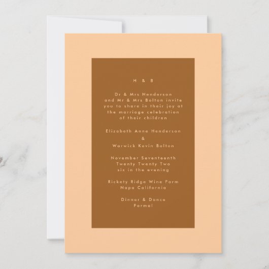 Invitation Terracotta moderne minimaliste simple Mariage (Devant)