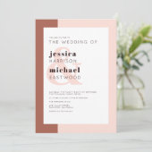 Invitation Terracotta moderne Monogramme minimaliste Mariage (Debout devant)