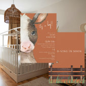Invitation Terracotta Moo-ving dans le Baby shower de la vach