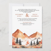 Invitation Terracotta Mountain Forest Photo QR Code Mariage (Devant)
