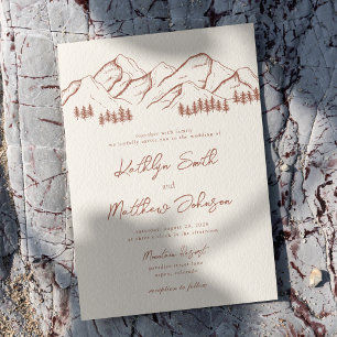 Invitation Terracotta Mountain Pine Tree Mariage extérieur