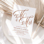 Invitation Terracotta Mrs & Mrs Rustic Script QR Code Mariage<br><div class="desc">Ce faire-part de mariage en terre cuite personnalisable allie élégance rustique et confort moderne. Avec "M. et Mme" en belle calligraphie rustique. Le code QR inclus permet aux clients d'accéder facilement aux détails de votre mariage ou numériquement RSVP, offrant une expérience transparente pour tous. Personnalisez ce faire-part de mariage en...</div>