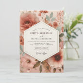 Invitation Terracotta Muted Blossom Wedding (Debout devant)