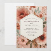 Invitation Terracotta Muted Blossom Wedding (Devant / Derrière)