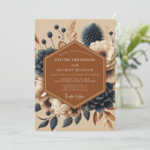 Invitation Terracotta Navy Boho Wedding (Debout devant)
