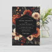 Invitation Terracotta Noir Bloom Wedding (Debout devant)