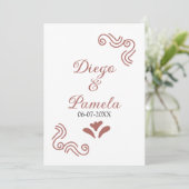 Invitation Terracotta noir rustique espagnol mariage couple f (Debout devant)