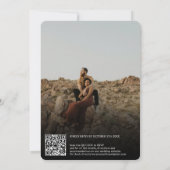 Invitation Terracotta nom de script 3 photos code qr mariage (Dos)