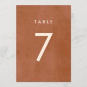 Invitation Terracotta Ombre | Numéro minimaliste de table de (Devant)