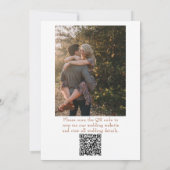Invitation Terracotta Orange Brûlé Code QR Photo Mariage (Dos)