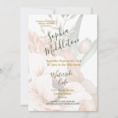 Invitation Terracotta Orange Floral Élégante Fête des mariées (Devant)