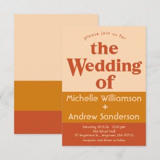Invitation Terracotta Orange Moderne Rétro 3,5x5