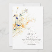 Invitation Terracotta Orange Navy Blue Floral Mariage de auto (Devant)