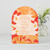 Invitation Terracotta Orange Red Fall Ginkgo Feuille Mariage (Debout devant)