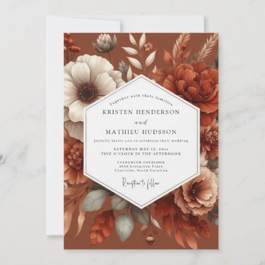 Invitation Terracotta Painterly Boho Wedding (Devant)