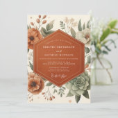 Invitation Terracotta Painterly Flora Wedding (Debout devant)