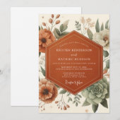 Invitation Terracotta Painterly Flora Wedding (Devant / Derrière)
