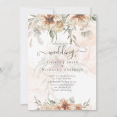 Invitation Terracotta Pampas Grass BOHO Mariage (Devant)