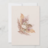 Invitation Terracotta Pampas Grass Enregistrer la date | Rust (Dos)