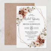 Invitation Terracotta Pampas Grass Fête des mariées géométriq (Devant / Derrière)