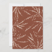 Invitation Terracotta Pampas Grass Moderne Fête des mariées B (Dos)