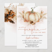 Invitation Terracotta Pampas Grass Petit Baby shower Citrouil (Devant / Derrière)