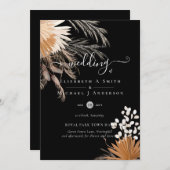 Invitation Terracotta Pampas Mariage Tropical Grass (Devant / Derrière)