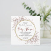 Invitation Terracotta Peony Baby shower Floral moderne (Debout devant)