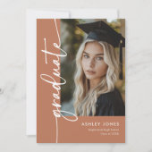 Invitation Terracotta Photo Collage Graduate Graduation Party (Devant)